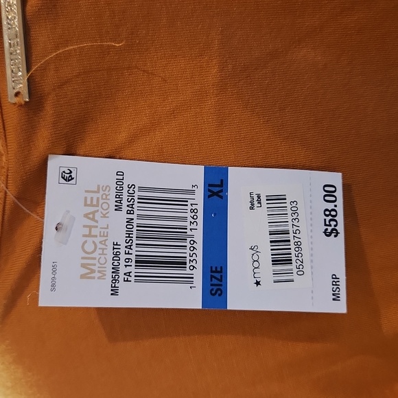 NWT, Michael Kors, Women's Top, Size XL, Mustard Color - Picture 7 of 11
